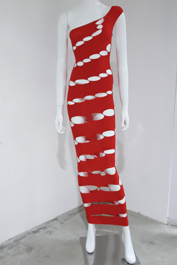 RUI spiral tight long skirt RSS23SF05 Ruby red